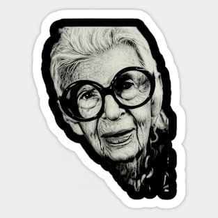 Iris Apfel Engraved Sticker